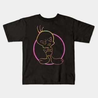 Trippy neon Light bird Kids T-Shirt